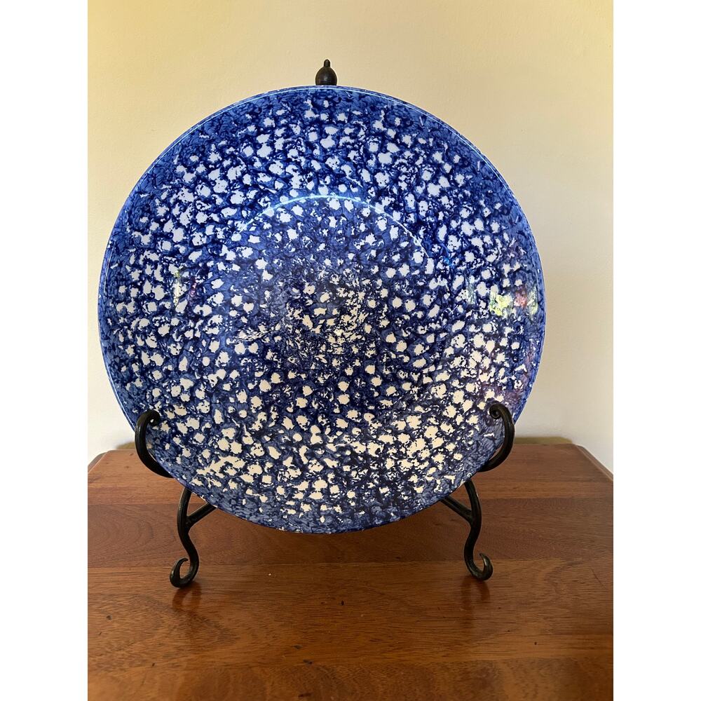 Vtg Italian Blue & White Spongeware Bowl | La Primula SRL Italy